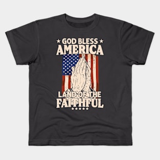 God Bless America Jesus American Flag Patriot Christian Kids T-Shirt